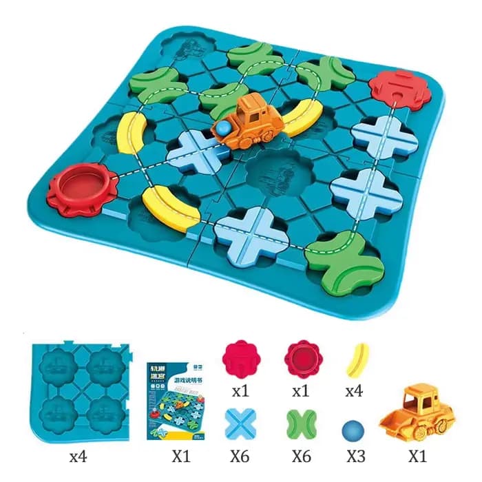 Jeu de labyrinthe de construction de route pour enfants, défi, pensée logique, Puzzle éducatif Monte