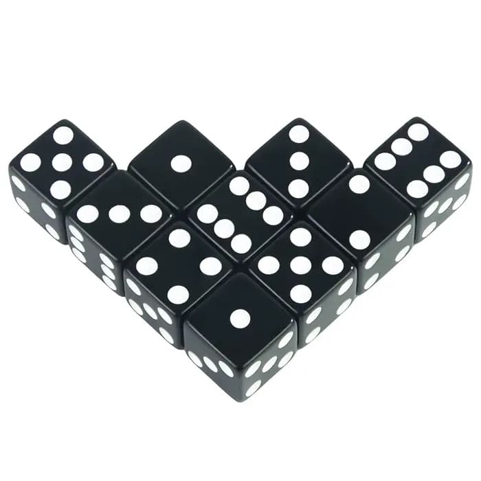 Dés d'angle carrés à 6 faces 16 mm D6 avec points standard pour jeux de société, jeux de casino et R