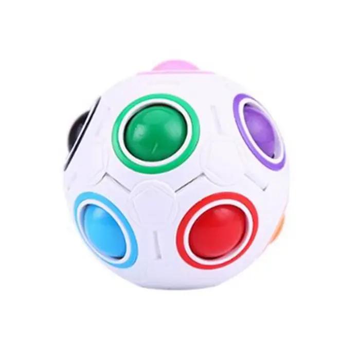 Arc-en-ciel balle Puzzle Cube magique Fidget jouet Football lumineux 3D casse-tête Anti-Stress soula