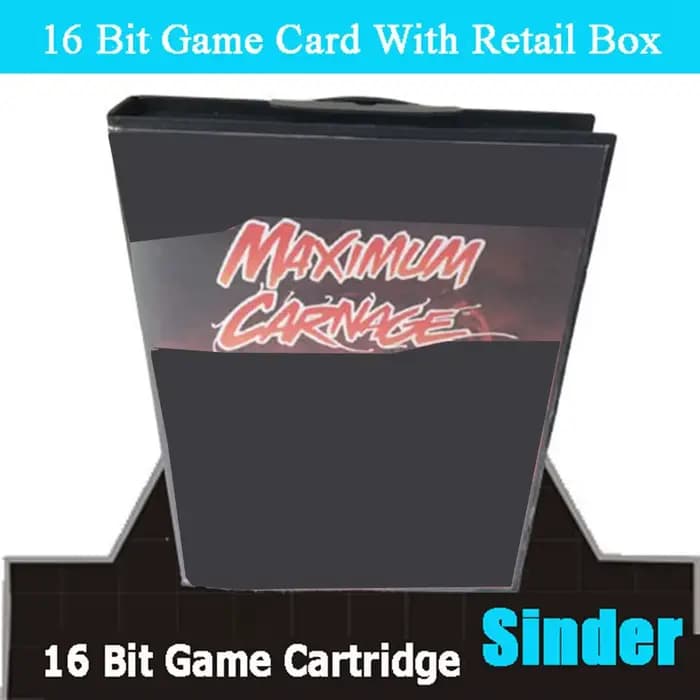 Cartouche de jeu MD Maximum Carnage 16 bits avec boîte EUR pour systèmes Sega Megadrive Genesis