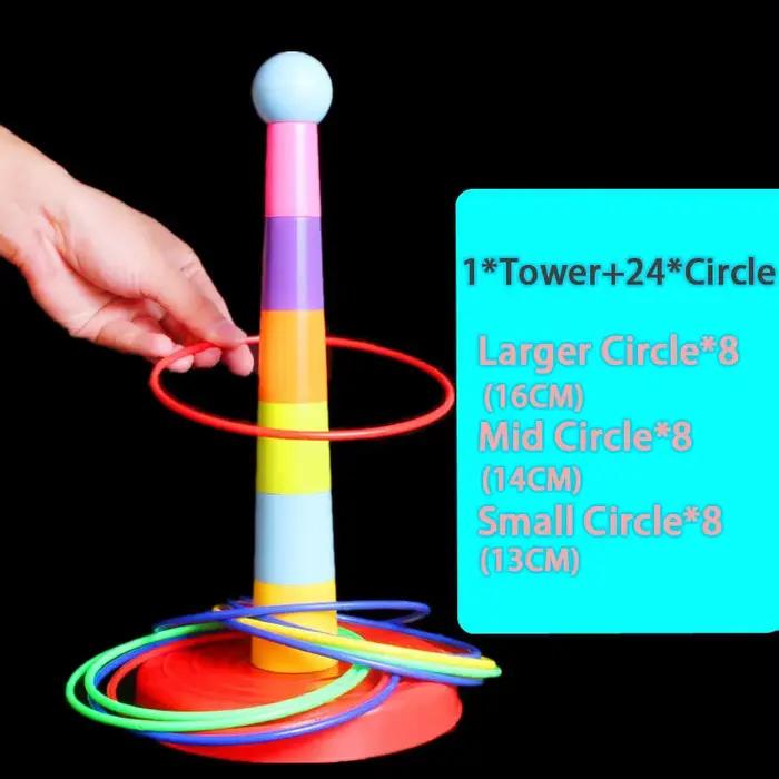 Couches d'empilage et anneaux de lancer pour enfants, jeu circulaire, virole d'extérieur, ensemble d