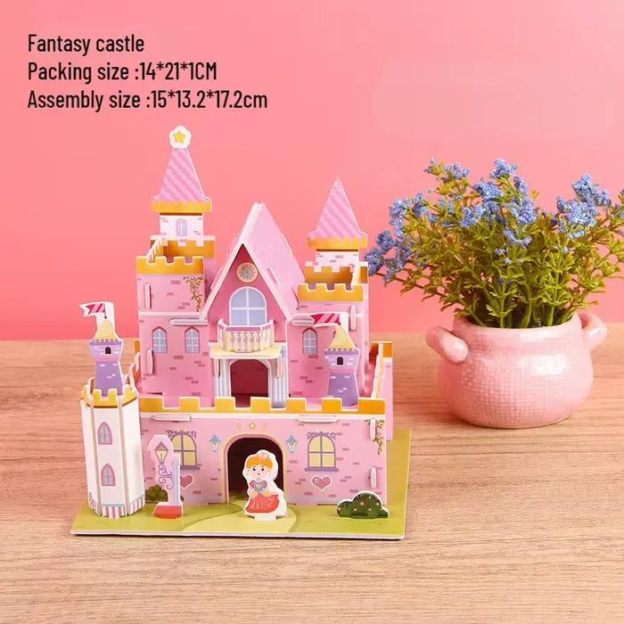 Château papier 3d Puzzle tridimensionnel fait à la main bricolage Puzzle Origami maternelle enfants 