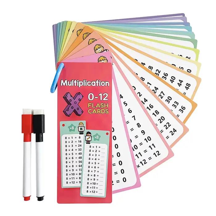 0-12 tableaux de multiplication, cartes de table de temps, outil d'apprentissage des mathématiques à