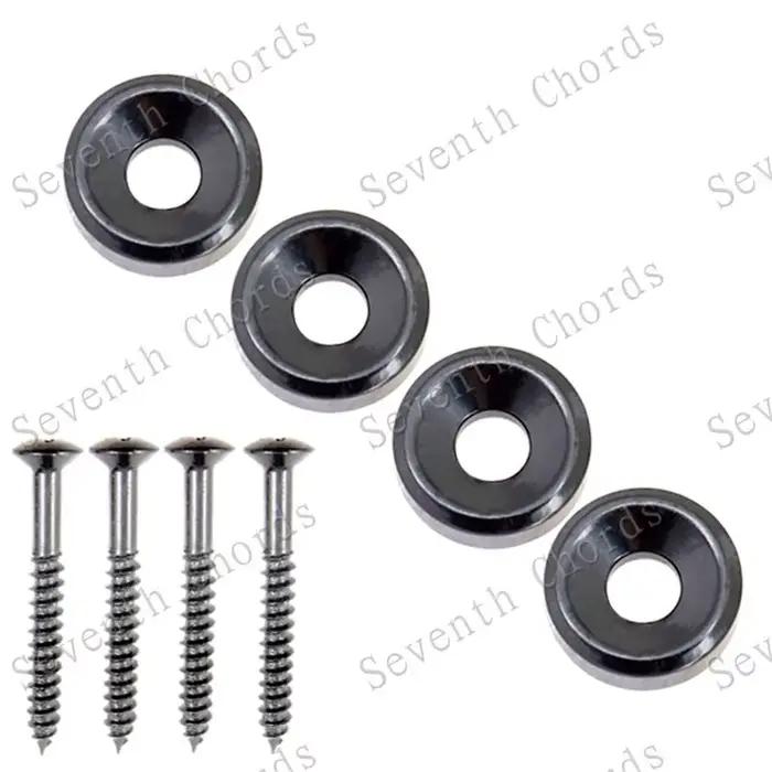 1 lot de 4 pièces de douille de cou, virole de Joint de cou pour guitare basse avec vis de montage, 