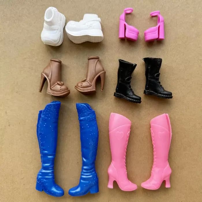Chaussures de poupée Barbie 1/6, talons hauts vintage, bottes longues tendance