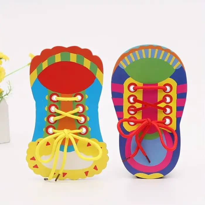 Lacets à enfiler, jouets d'enseignement, apprendre à nouer les lacets, jouet pour enfants en bas âge