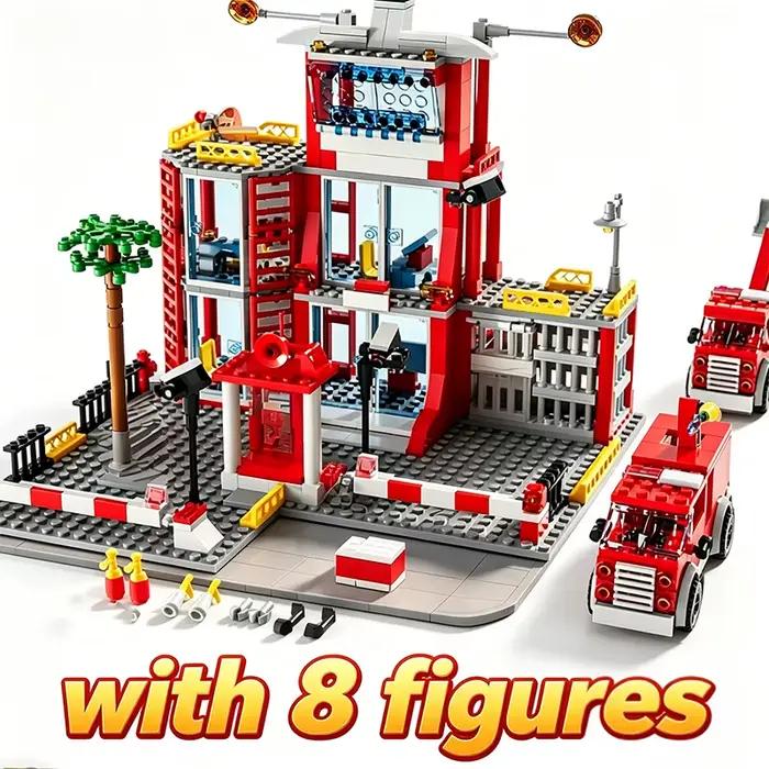 Blocs de construction urbains, blocs de construction de caserne de pompiers, blocs de construction d