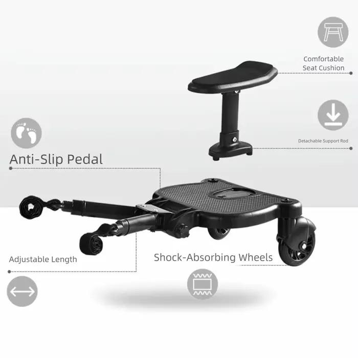 Adaptateur de pédale de poussette assis et sur pied 2 en 1, planche sur pied universelle et créative