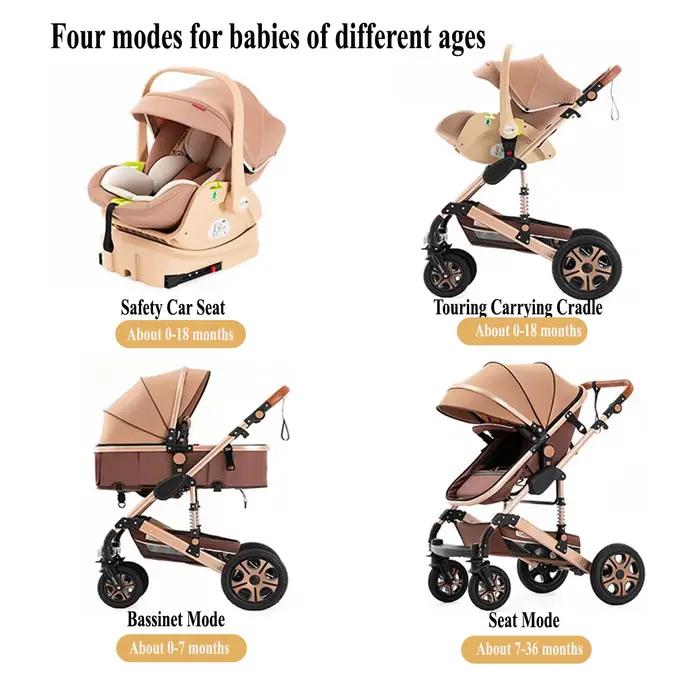 Système de poussette combiné avec siège auto pour bébé, base Isofix, poussette 3 en 1 réversible pou