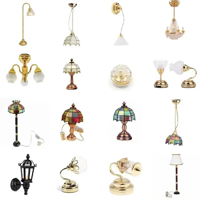Lampe de Table pour maison de poupée, prise Miniature, Mini peut être lumineuse, accessoires de déco