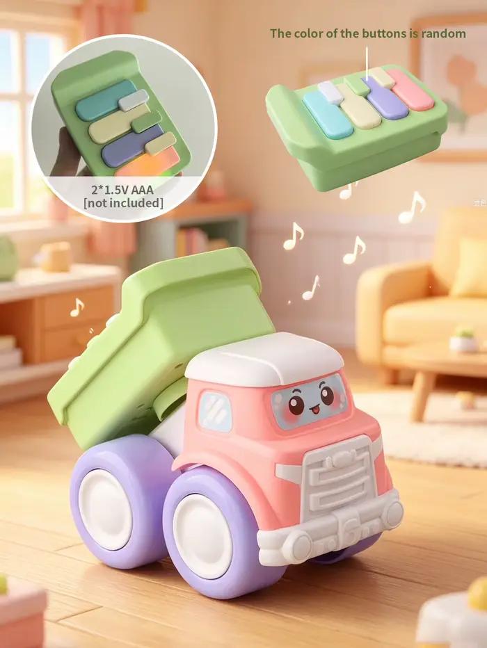 1 adorable camion musical pour bébés, avec piano, guitare et batterie ; excellent véhicule éducatif 