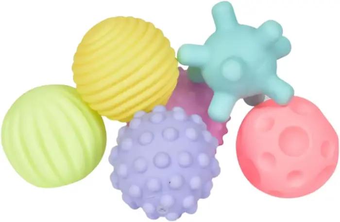 Paquet de 6 boules sensorielles pour enfants, jouets pour bébés, boules sensorielles texturées multi