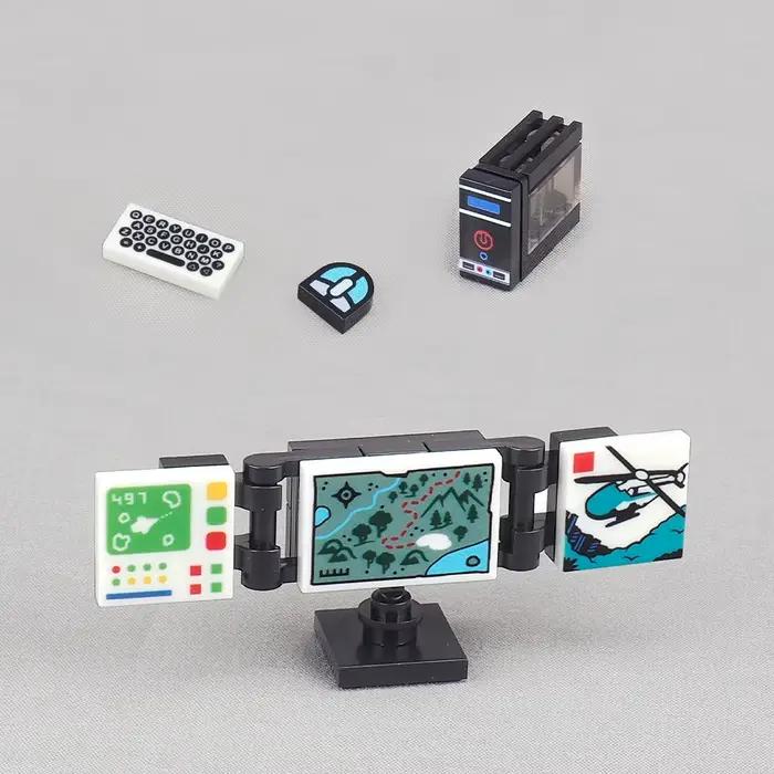 Kit de construction de bureau MOC avec lumière, modèle de bricolage de la série Creative City pour e