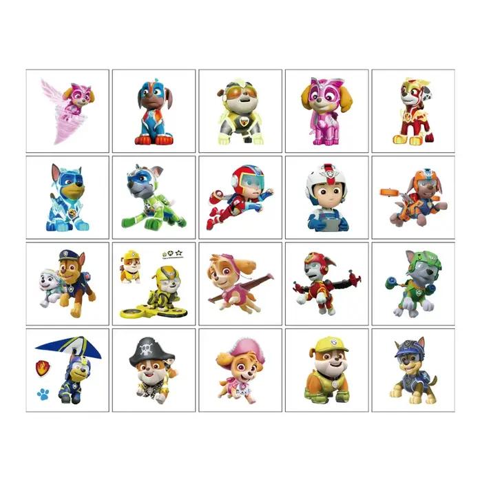 Autocollants de tatouage Paw Patrol imperméables, autocollant Ryder mignon, dessin animé drôle, noël
