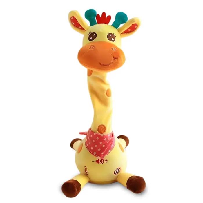 Jouet girafe parlant dansant mignon, répétitif de ce que vous dit avec 10 chansons, Volume réglable,