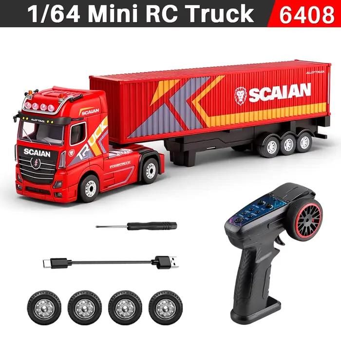 Wltoys 6408 1/64 Voiture RC miniature, camion RC à quatre roues motrices, trois vitesses réglables, 