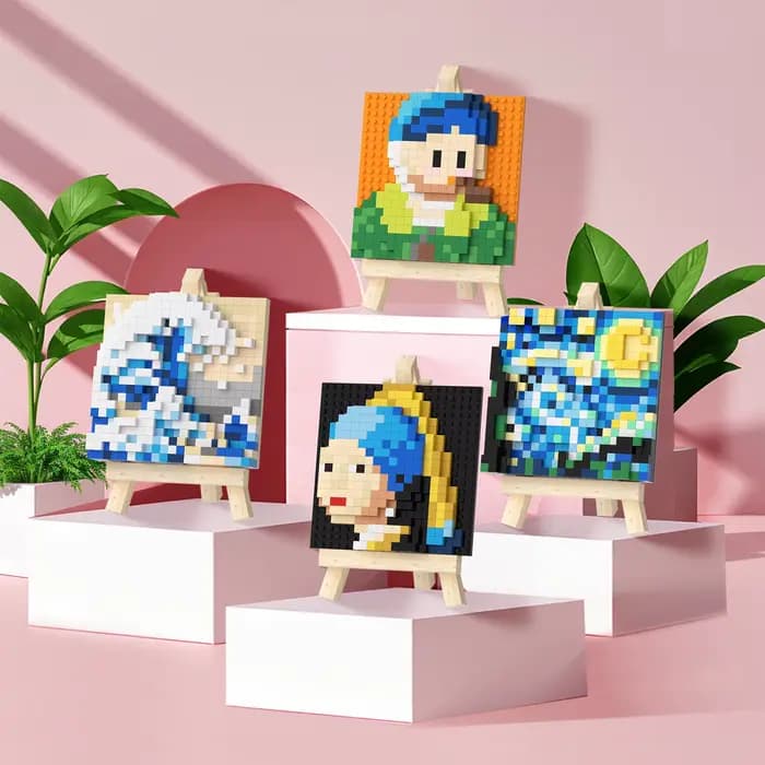 Blocs de construction de peinture à l'huile DIY - Jouets éducatifs pour garçons et filles - Cadeau p