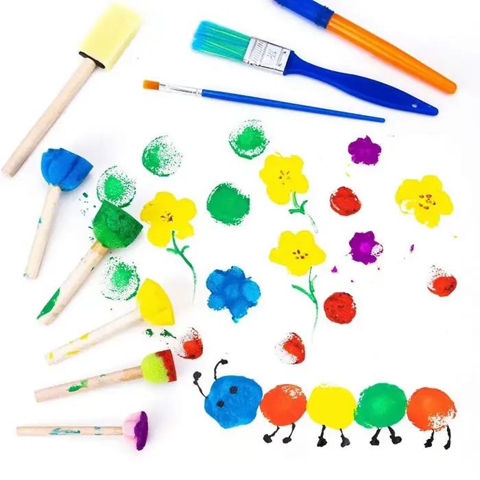 Ensemble de pinceaux éponge pour peinture, jouets de dessin pour enfants, tampon EVA, déchets artist