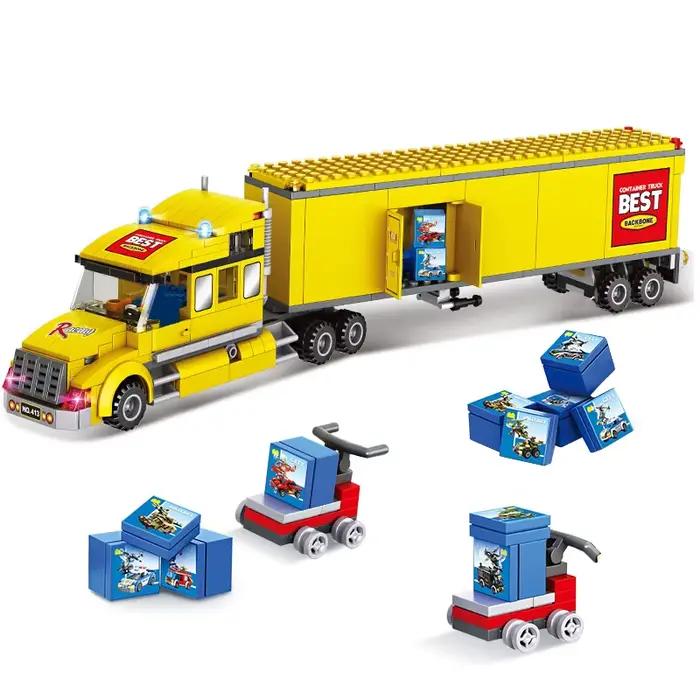 Nouveau camion de fret moderne pour grande ville, semi-remorque, véhicule lourd, modèle de voiture, 