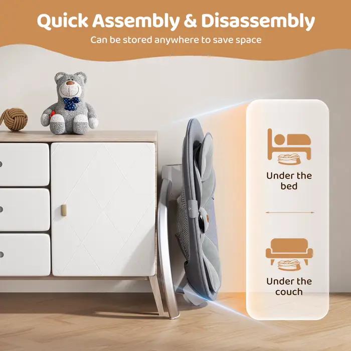 Berceau électrique pour bébé, chaise berçante pour bébé, smartphone, batterie ou connexion électriqu