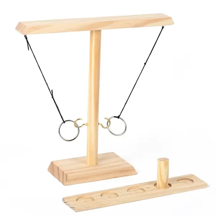 Jeu de lancer d'anneaux pour adultes, jeu de crochet et d'anneaux, jeu de lancer en bois fait à la m