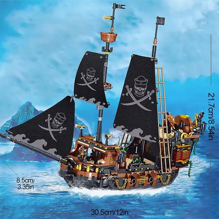 Blocs de construction de bateaux pirates, modèle de voilier, série de briques sur le thème du trafic