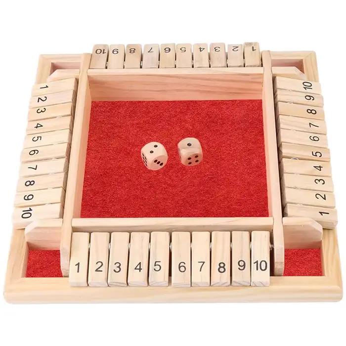 Jeux de cartes à rabat sur quatre faces, boîte de jeu éducatif intellectuel, jouets à dés, jeux Pare