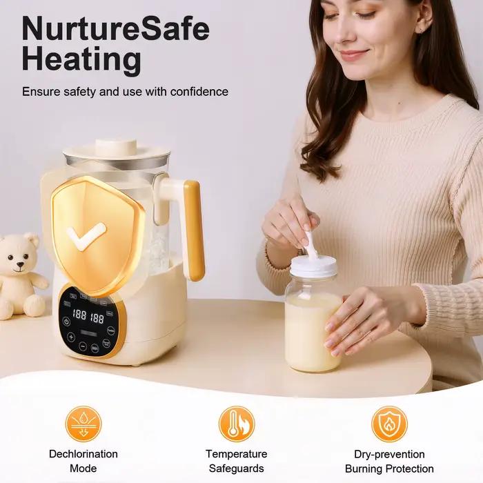 Chauffe-biberon 1,3 L, température constante 72 H, mémoire de 5 minutes, chauffage rapide et 45 dB s
