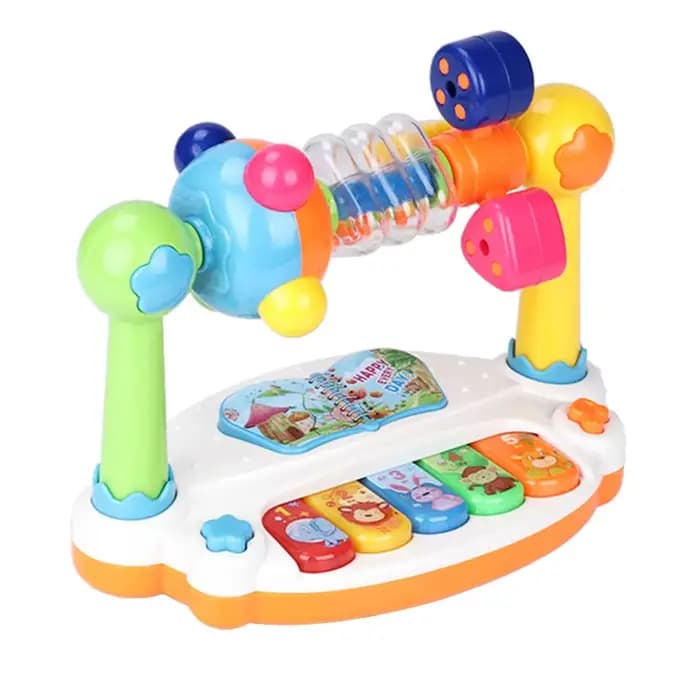 Jouets de piano pour bébé, clavier musical rotatif pour enfants, son lumineux, jouet musical pour le