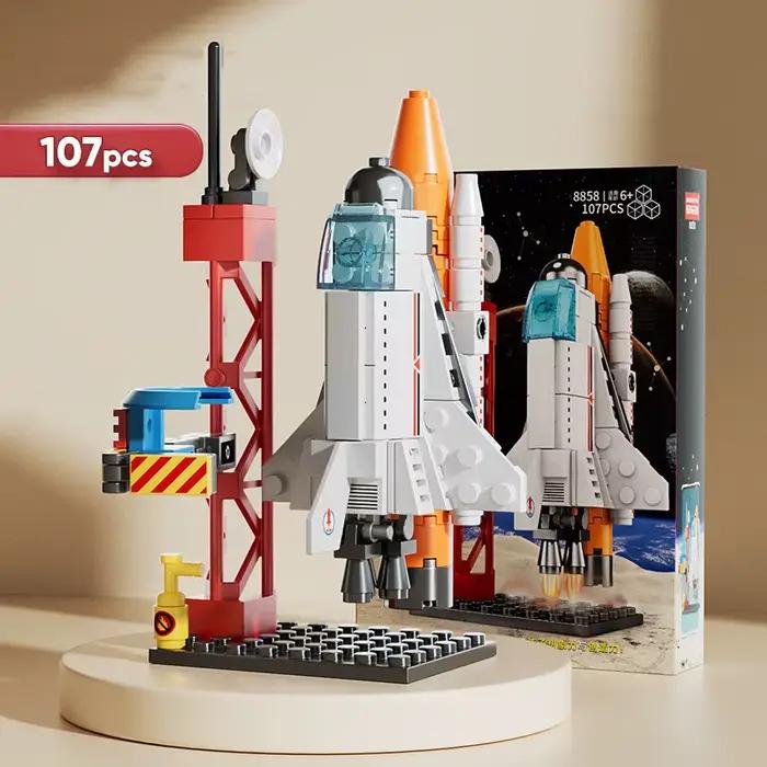 107 pièces bricolage blocs de construction fusée spatiale artisanat centre de lancement Base Puzzle 