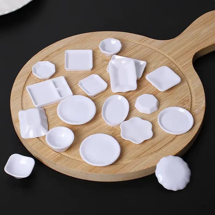 Ensemble de plateaux et assiettes de Simulation pour maison de poupée, 5 pièces, Mini vaisselle de c