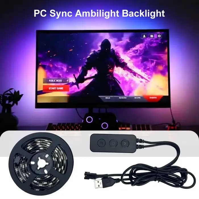 Bande Lumineuse de Jeu USB 5V, Rétro-Éclairage RVB, Moniteur de Documents, Diviseur, Ordinateur Inte