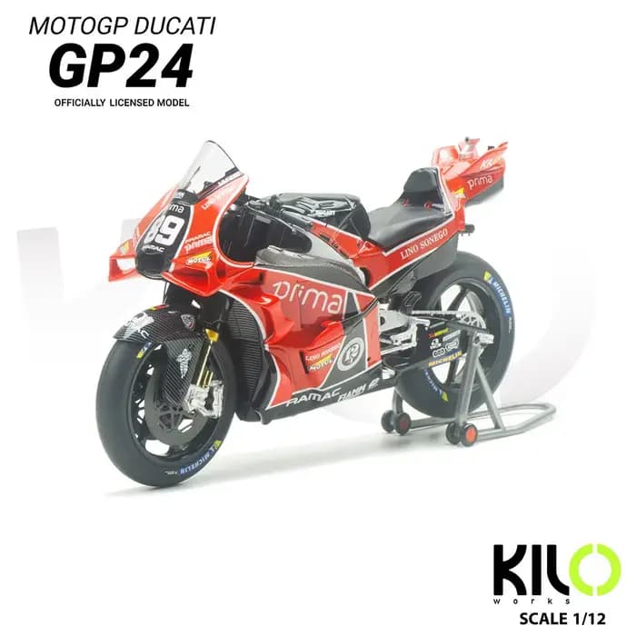 KILO 1:12 2024 MotoGP Pramac Racing GP24 Jorge Martin # 89 Morbidelli # 21 GP23 Zarco # Fans de la c