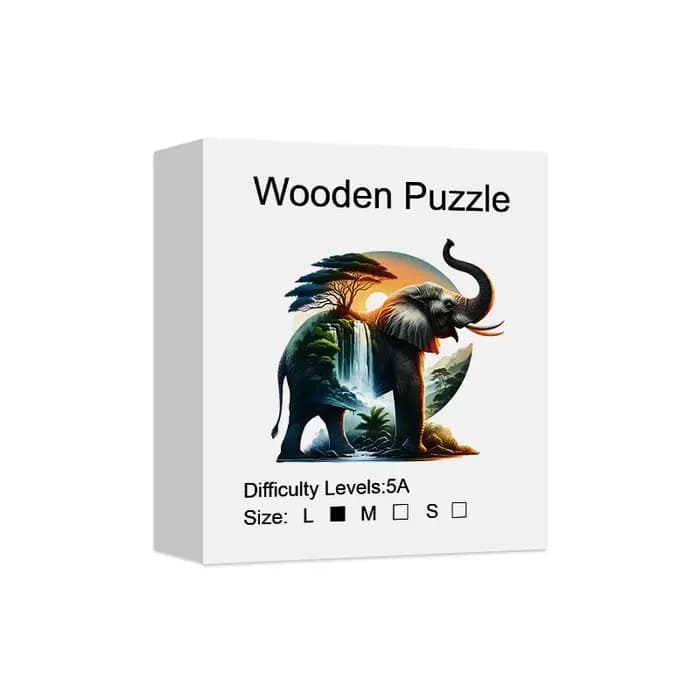 Puzzle en bois en forme d'éléphant pour adultes, pièces de forme unique, coffret cadeau exquis, exer