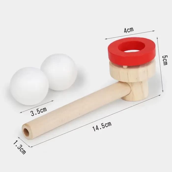 Jouets de boule de soufflage flottante en bois 3-6 enfants formation capacité pulmonaire soufflant t