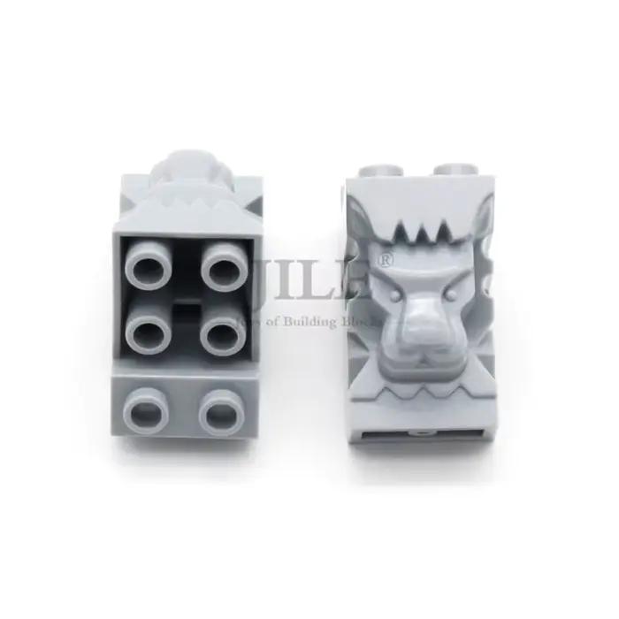 Blocs de construction MOC 30274, 10 pièces, 2x3x3, tête de Lion, mur de ville, vue sur la rue, décor