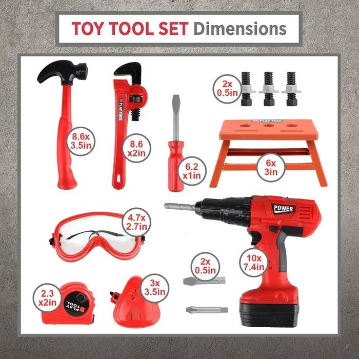 Ensemble d'outils pour enfants avec perceuse jouet électrique Kit de jouets de construction alimenté