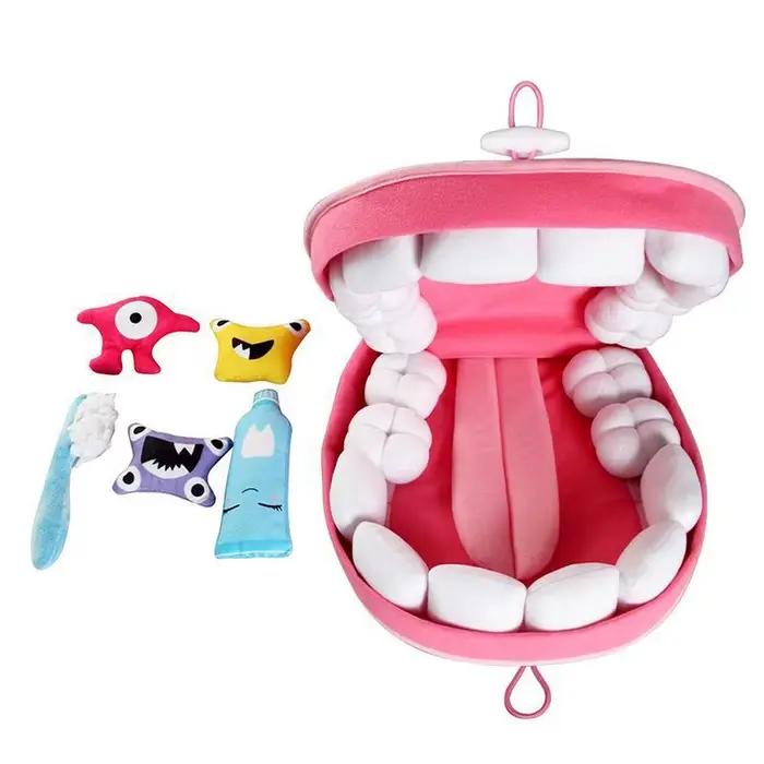Dessin animé dent brossage en peluche jouet dents dentaires modèle ensemble bébé enfant apprendre br