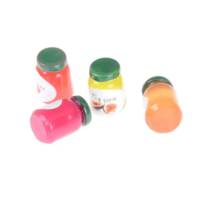 Bouteilles de confiture miniatures pour maison de poupée 1:12, 4 pièces, modèle Kicthen, accessoires