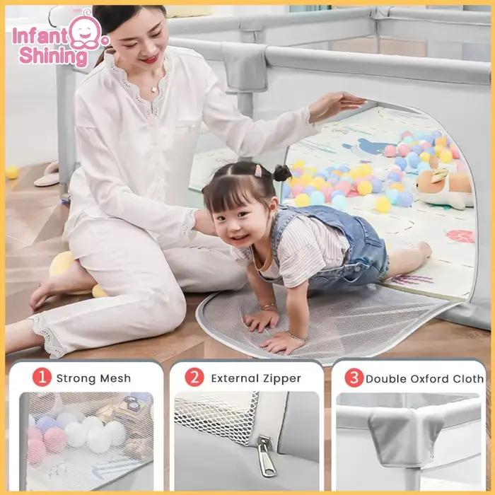 Parc brillant pour enfants avec protection en mousse, aire de jeux pour bébés, clôture de sécurité p