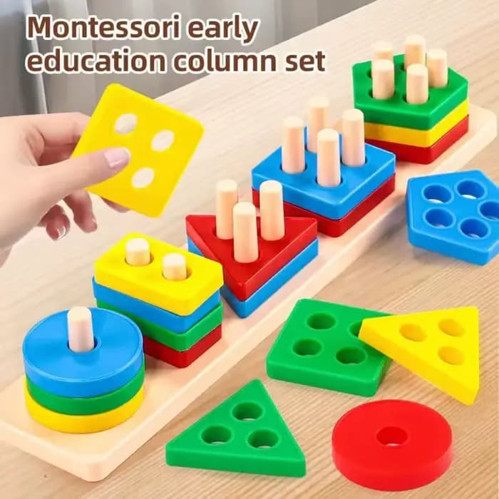 Ensemble de jouets de blocs à assembler de formes géométriques |   Jouet éducatif précoce pour nourr