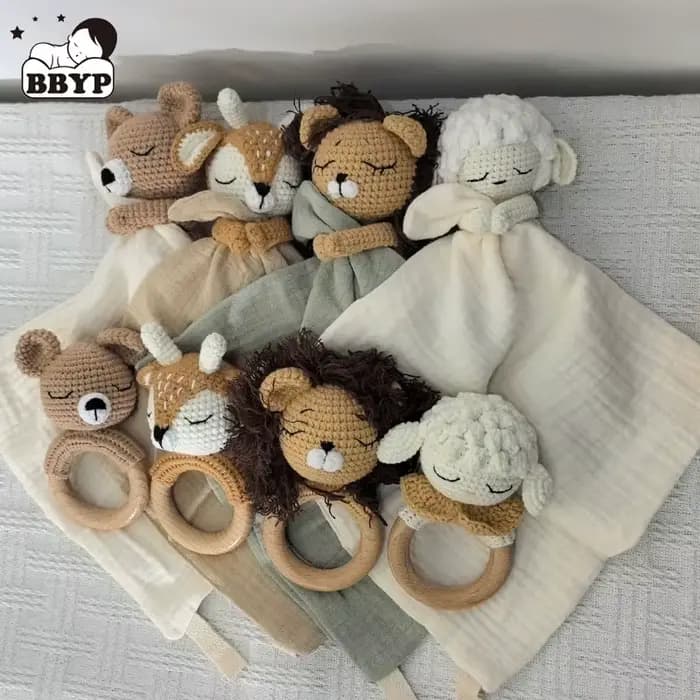 Sucette pour bébé avec nom personnalisé, serviette apaisante, bavoir doux, lapin, ours, poupée de co