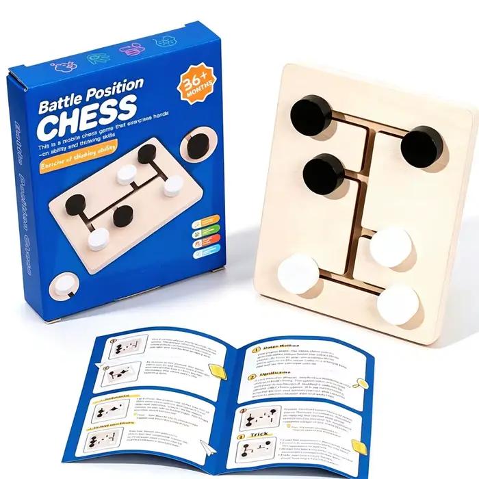 Jeux de stratégie classiques, jeu d'échecs noir et blanc, jouets en bois Montessori, pour enfants, a