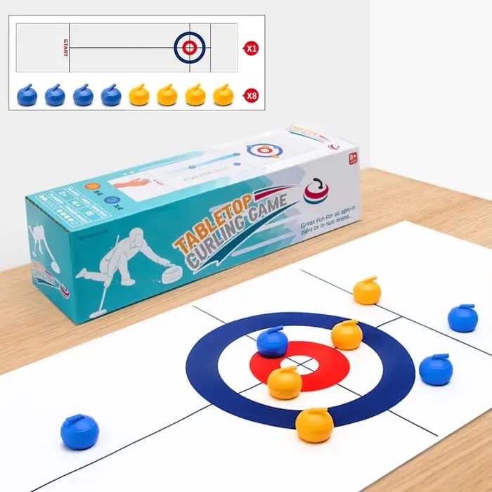 Jeux de société amusants en famille pour enfants et adultes : jeu de curling de table avec 8 rouleau