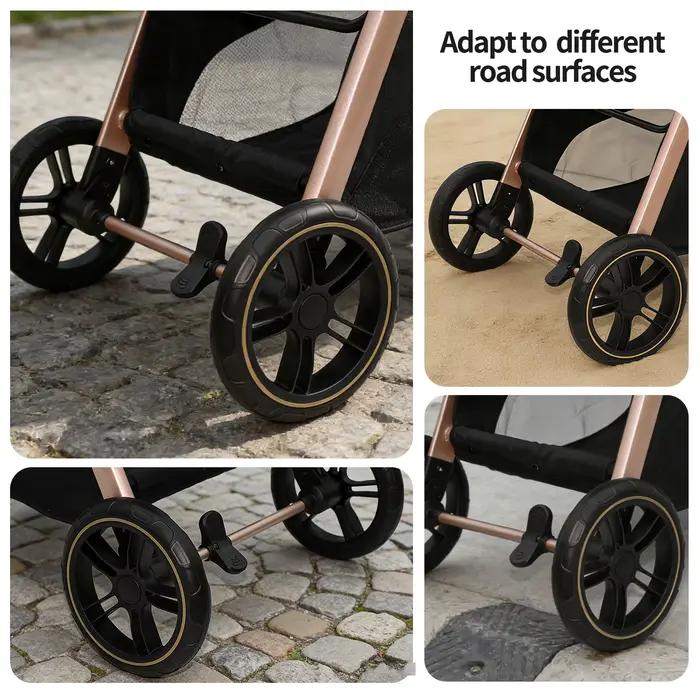 Poussette bébé 3 en 1, poussette multifonctionnelle pliable, système de voyage réversible pour nouve