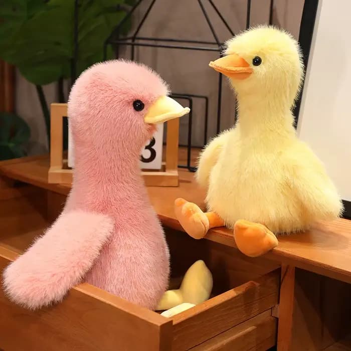 Canard en peluche DLIGHTButter, poupées mignonnes, petit jouet jaune, cadeaux d'anniversaire, 35 cm,