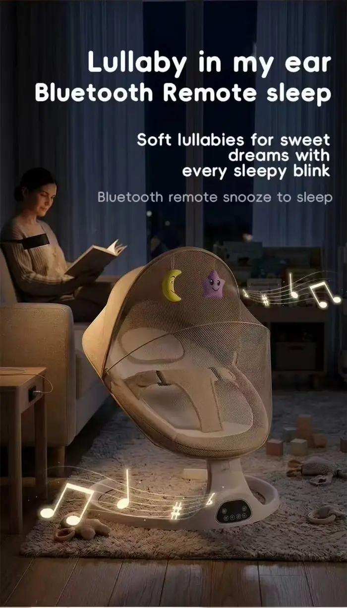 Berceau Électrique pour Bébé, Balançoire Automatique Apaisante, Chaise à Bascule Électrique, Berceau