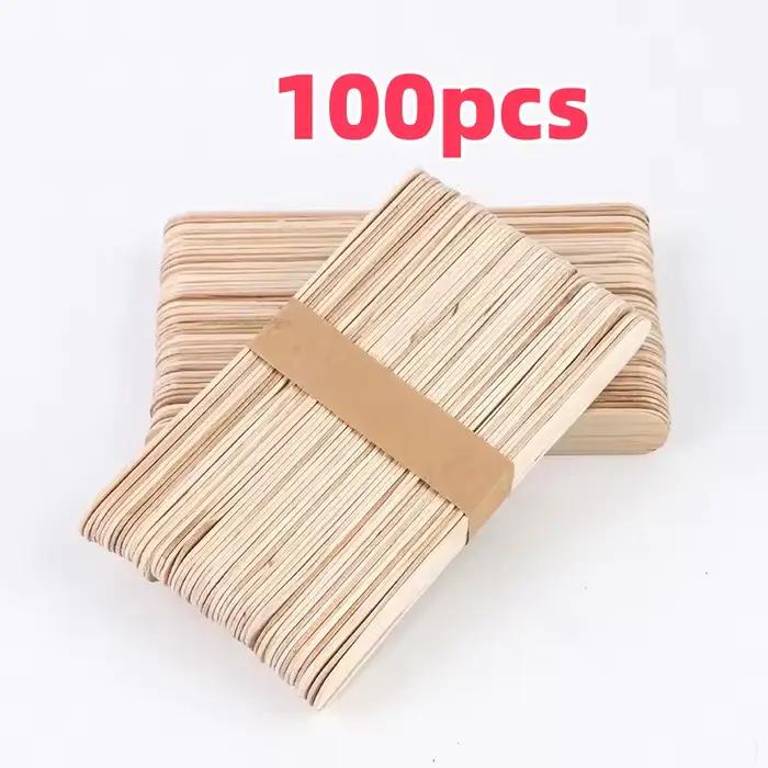100 bâtonnets en bois pour glaces, cuillères à glace, outils d'artisanat et de décoration de gâteaux