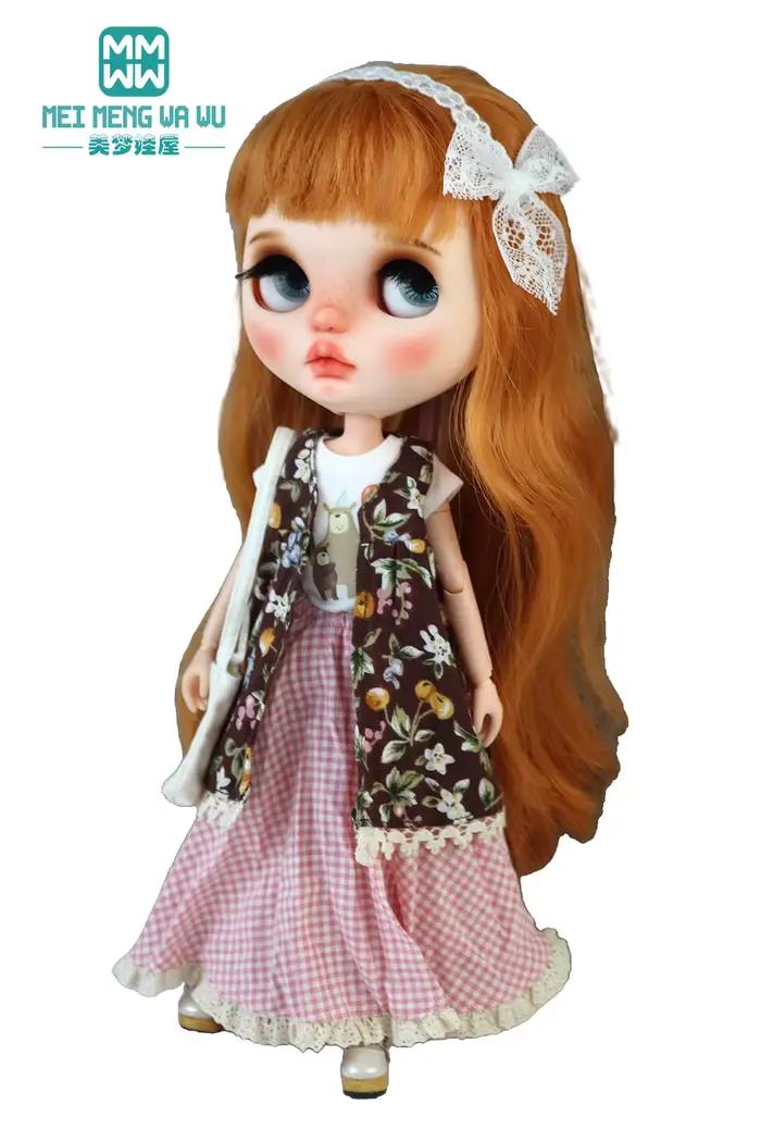 Blyth Azone OB22 OB24 – vêtements de poupée, mode, jupe à carreaux, T-Shirt, cadeau pour fille
