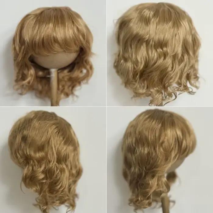 JD260 11-12 pouces 28-30CM légèrement dame boucles synthétique mohair BJD perruques bambin poupées R